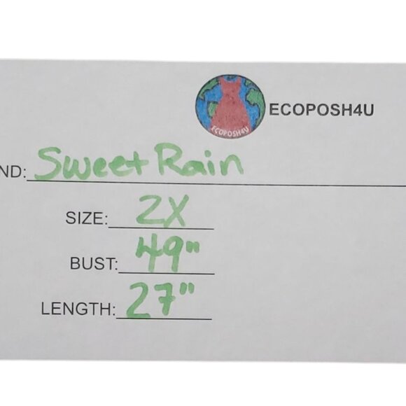 Sweet Rain Womens Short Sleeve Black & White Polka Dot Blouse 2X - Picture 7 of 7